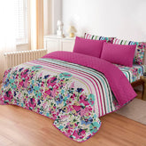 LUXURY PRINTED QUILTED COMFORTER SET - 6PC